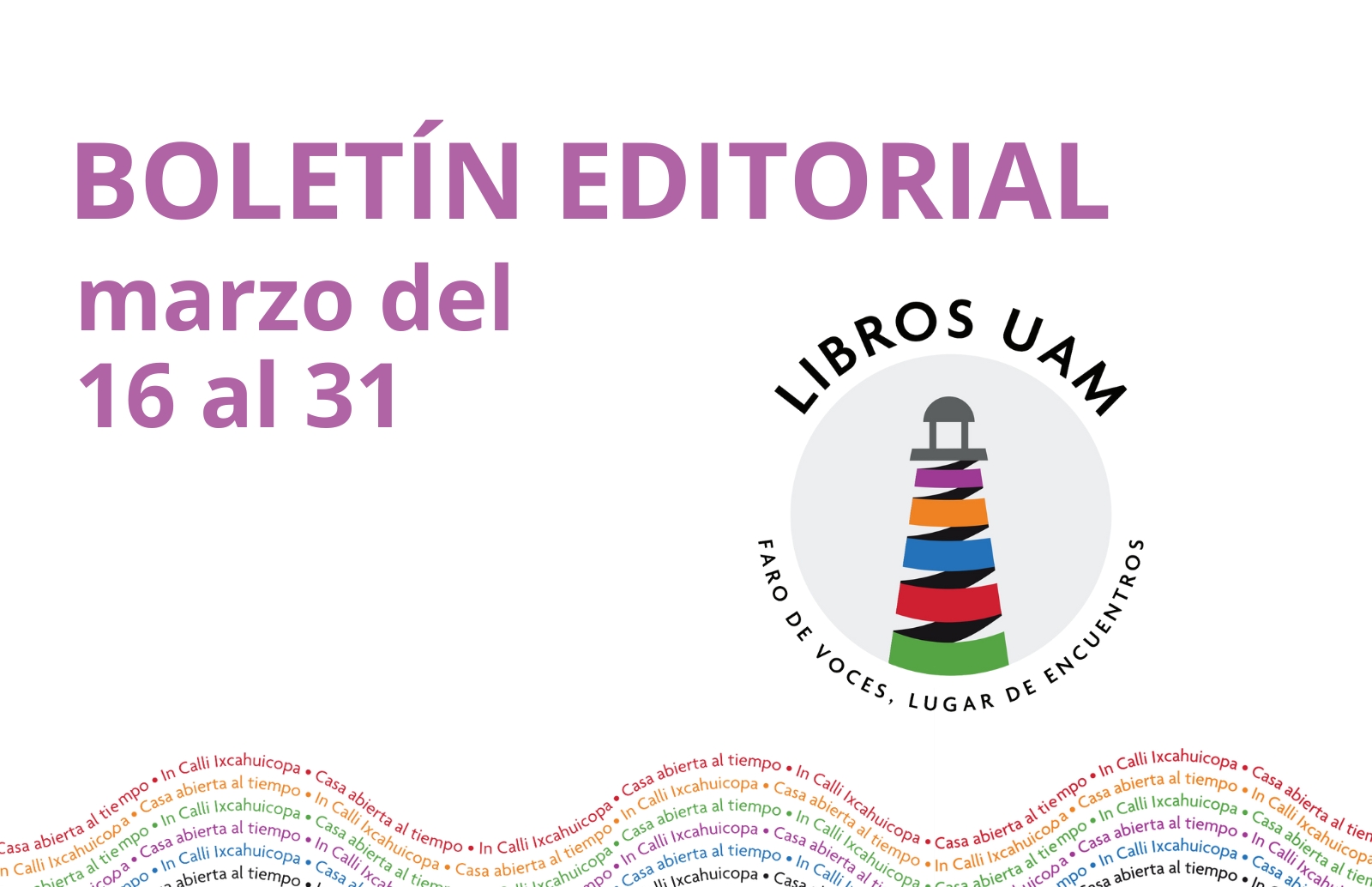 Boletín editorial LibrosUAM, núm. 41
